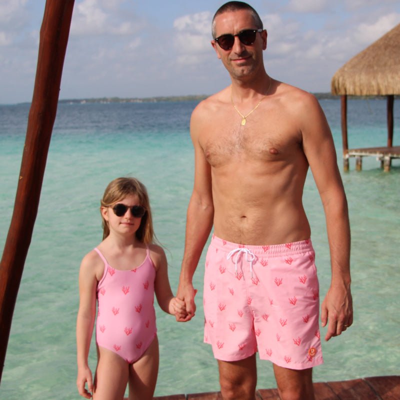 Le pack de maillots de bain Papa Fille assortis Le Corail
