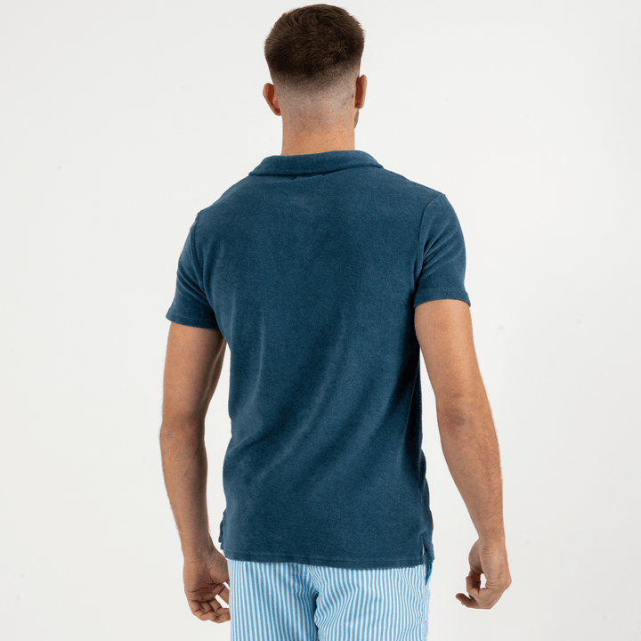 Polo Eponge Bleu Petrole 100% coton