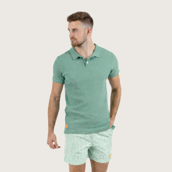 Polo Eponge Vert Lagon 100% coton