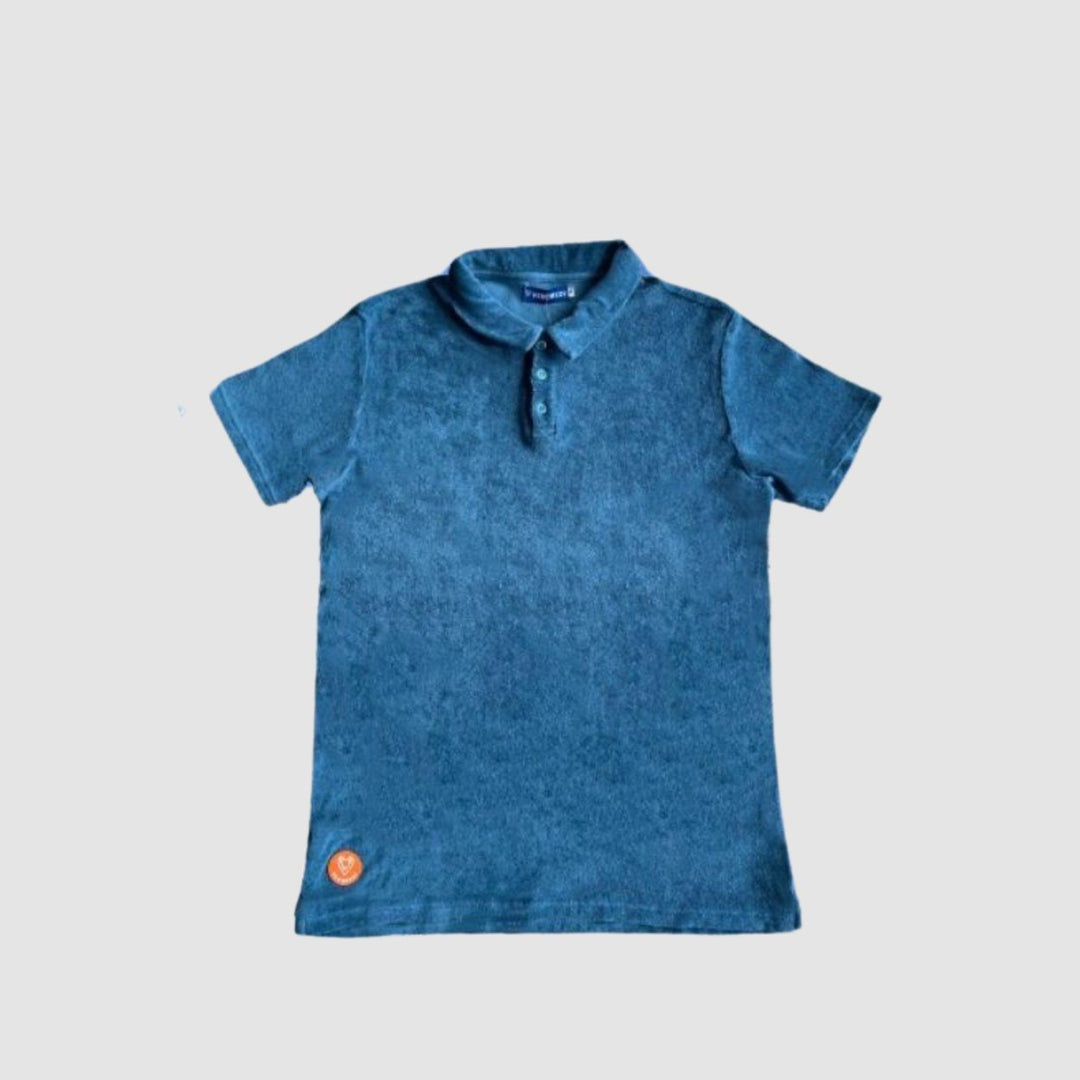 Polo Eponge Bleu Petrole 100% coton