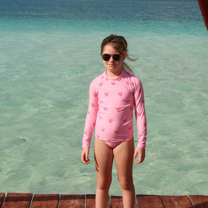 Tee-shirt enfant anti-UV mixte - Le Corail rose