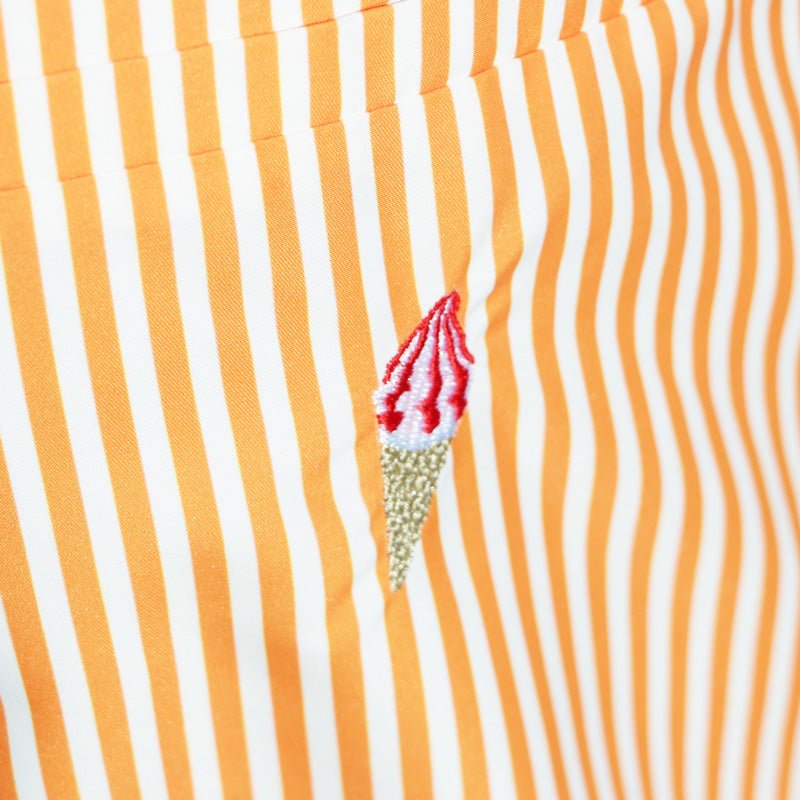 Swim shorts - Le Crémeux orange striped