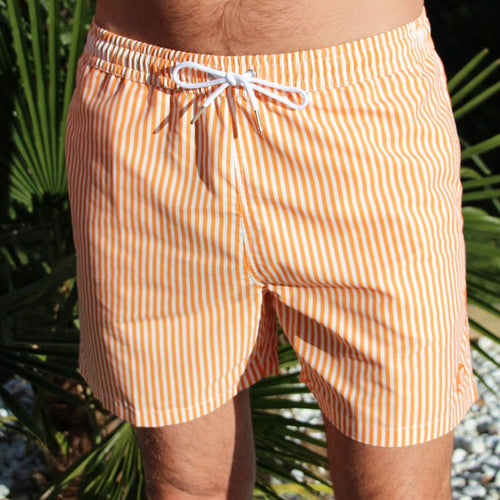 Swim shorts - Le Crémeux orange striped