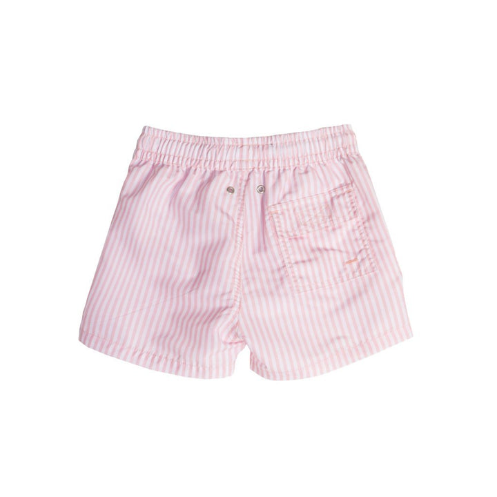 Maillot de bain enfant rose rayé motif pastèque brodé dos